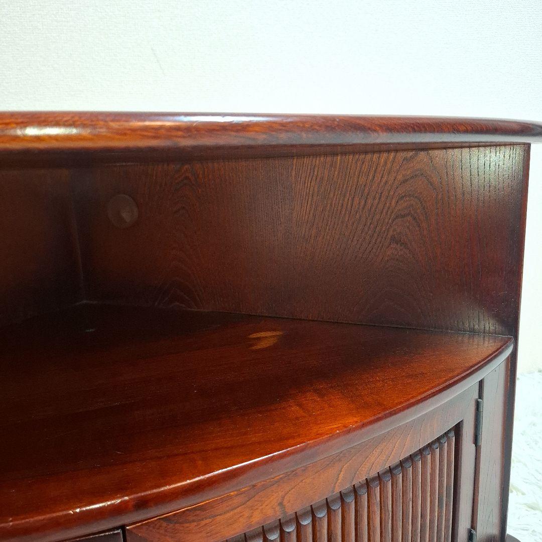 【希少】カリモク家具 テレビ台 三角コーナー 昭和 レトロ キャスター付き