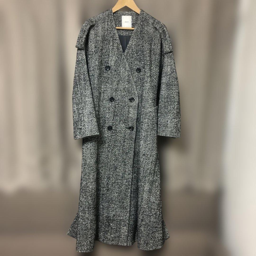 本日のみ大幅値下げ　雑誌掲載ebure人気完売ヘリンボーンAラインウールコート