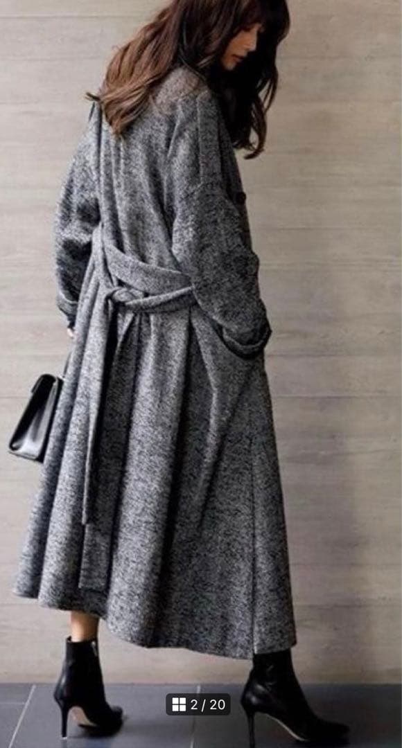 本日のみ大幅値下げ　雑誌掲載ebure人気完売ヘリンボーンAラインウールコート