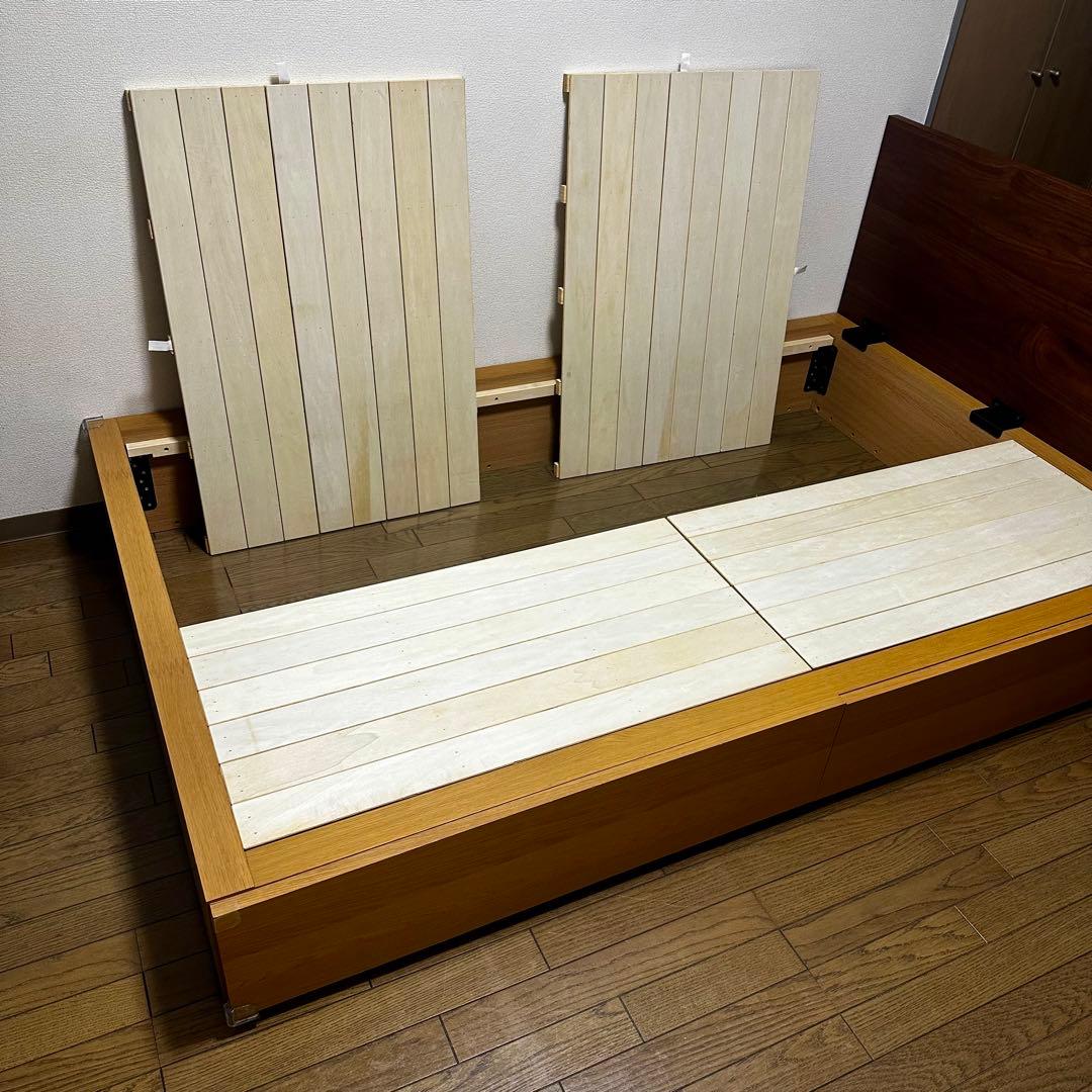 【廃盤品】無印良品 収納ベッド セミダブル オーク材 ※ 直接引渡しも可能