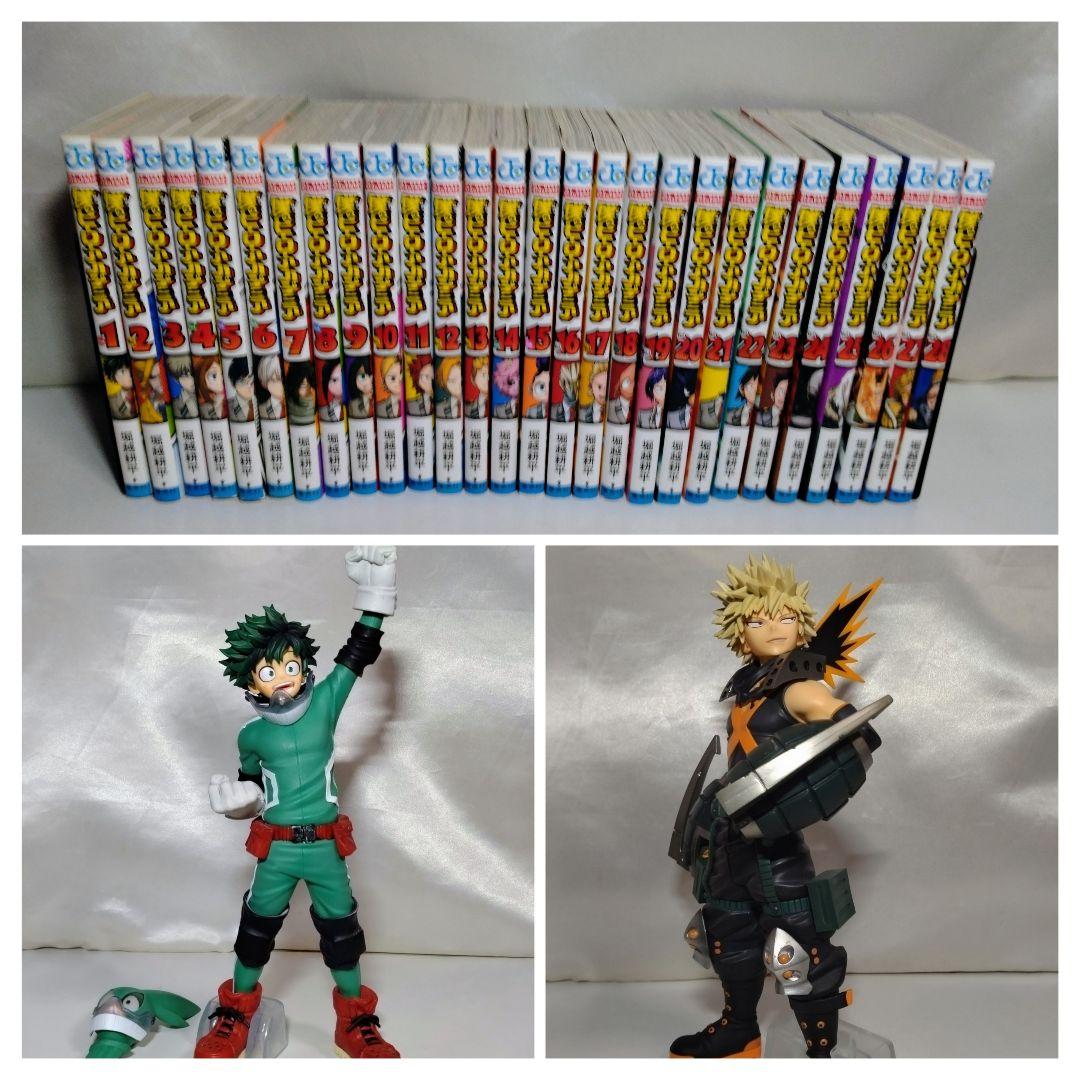 中古本　僕のヒーローアカデミア 　1〜28巻・緑谷出久・爆豪勝己フィギュア