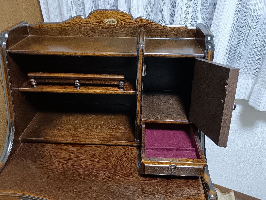 最終　ブライトン　デスクミラードレッサーアクセサリー収納　ライティングビューロー