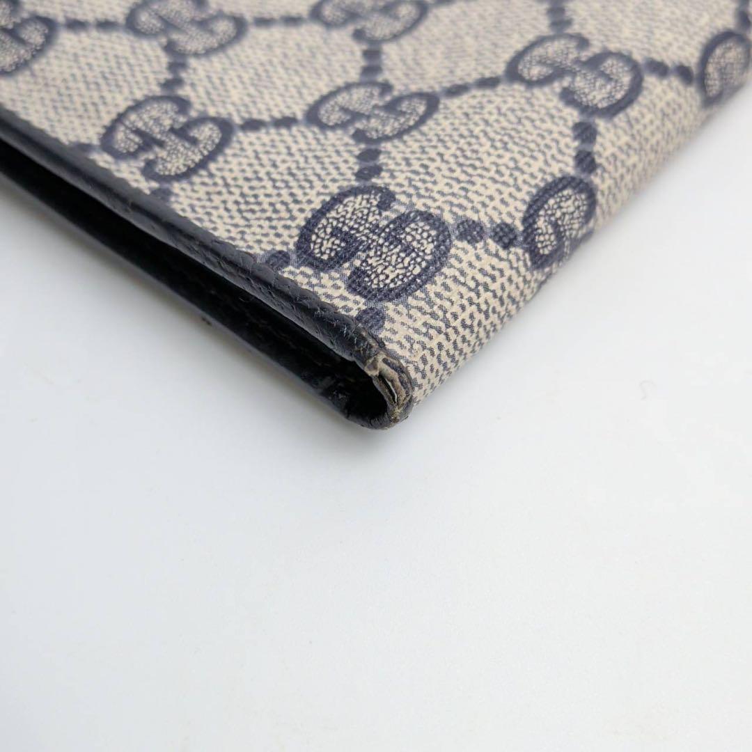 GUCCI グッチ　二つ折り財布　シグネチャー　PVC ブラック