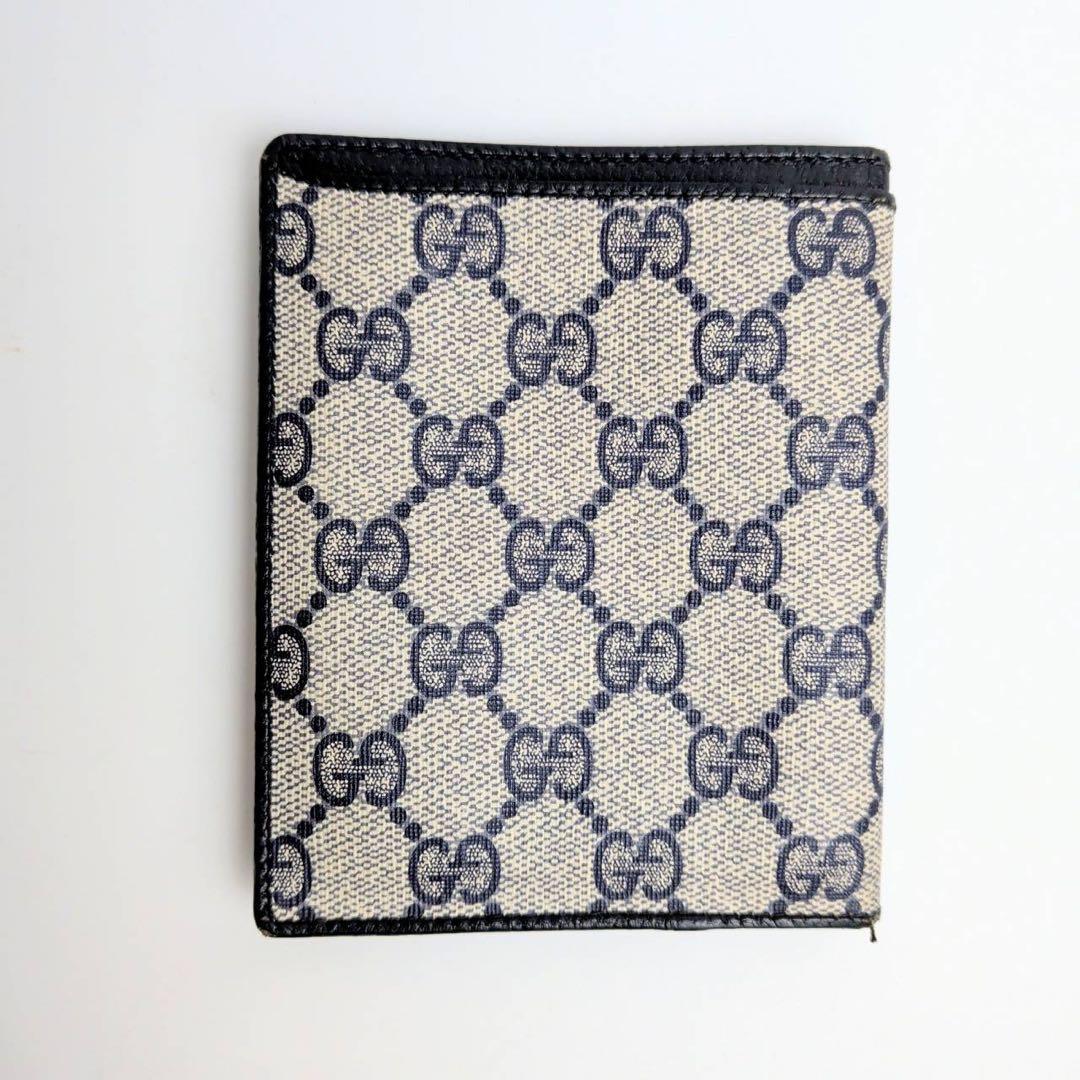 GUCCI グッチ　二つ折り財布　シグネチャー　PVC ブラック