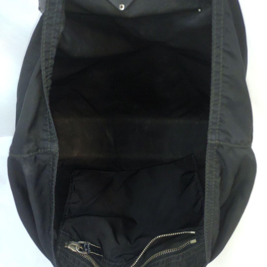 プラダ トートバッグ サフィアーノレザー×ナイロン A4可 肩掛 ブラック