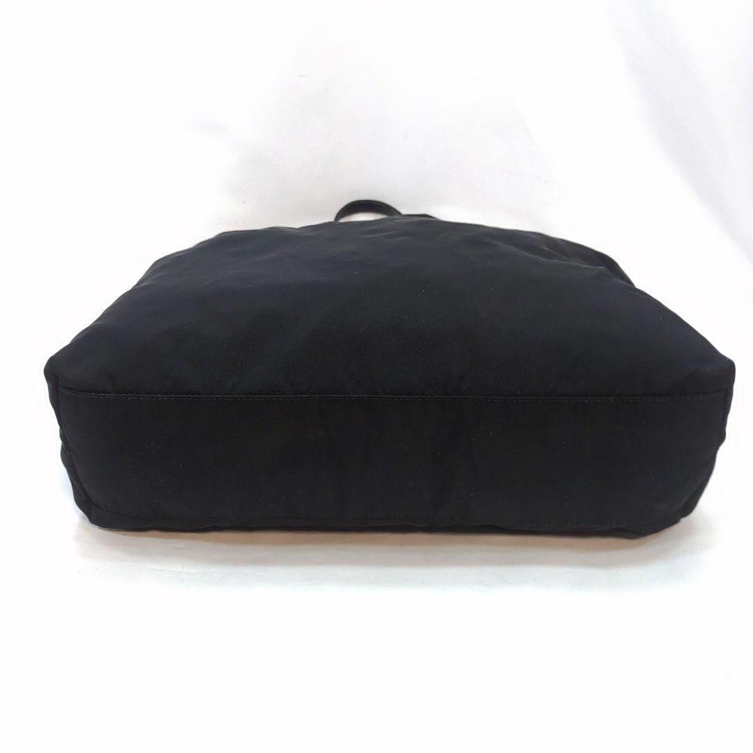 プラダ トートバッグ サフィアーノレザー×ナイロン A4可 肩掛 ブラック