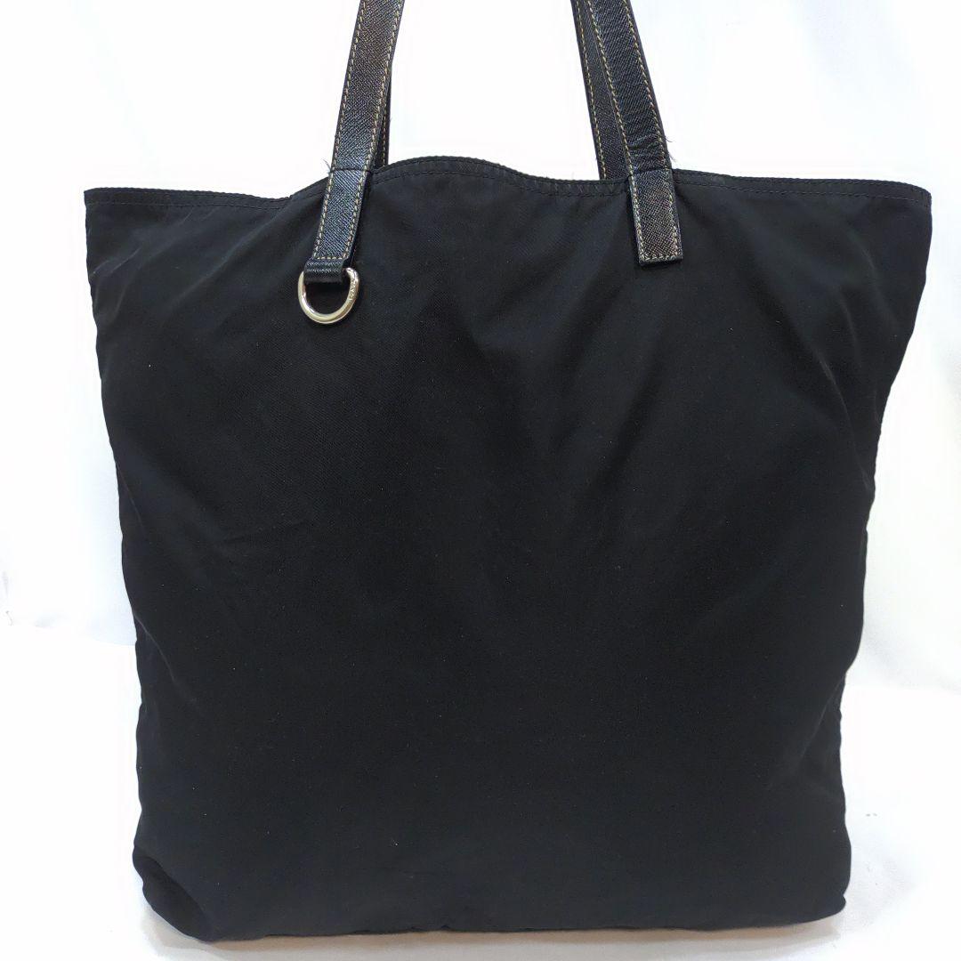 プラダ トートバッグ サフィアーノレザー×ナイロン A4可 肩掛 ブラック