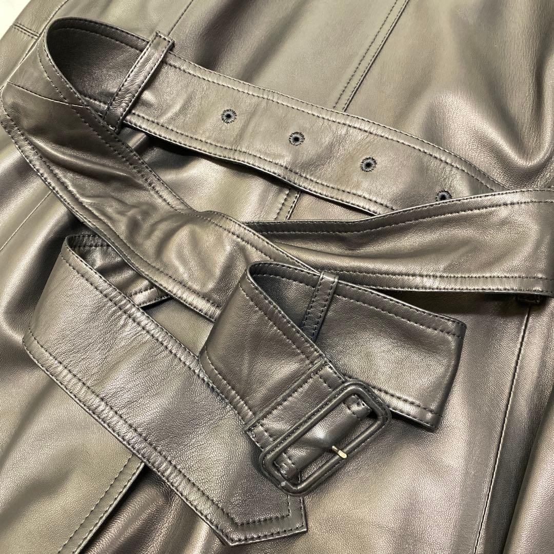 バーバリー ロンドン ラムレザー トレンチコート スカート 2点セット