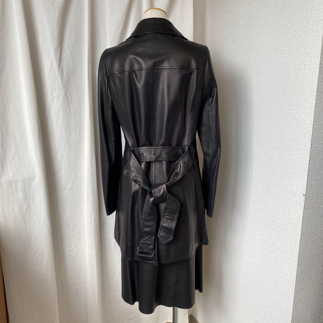 バーバリー ロンドン ラムレザー トレンチコート スカート 2点セット