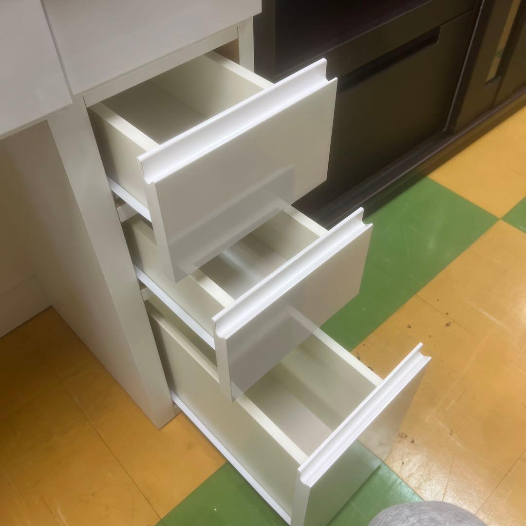 ディノス dinos ホワイトドレッサー LEDミラー付き