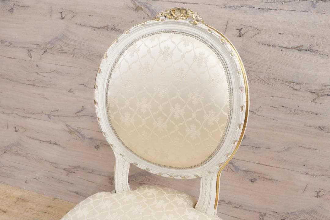 GMIK102F○イタリア製 アンティーク ダイニングチェア アームレスチェ