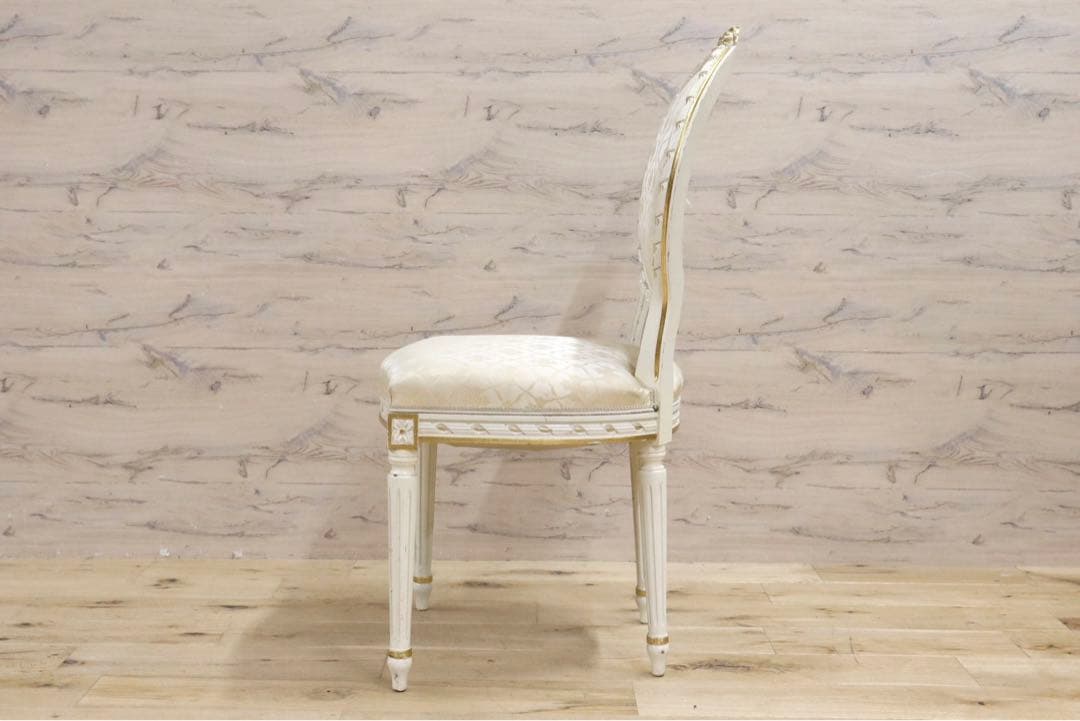 GMIK102F○イタリア製 アンティーク ダイニングチェア アームレスチェ