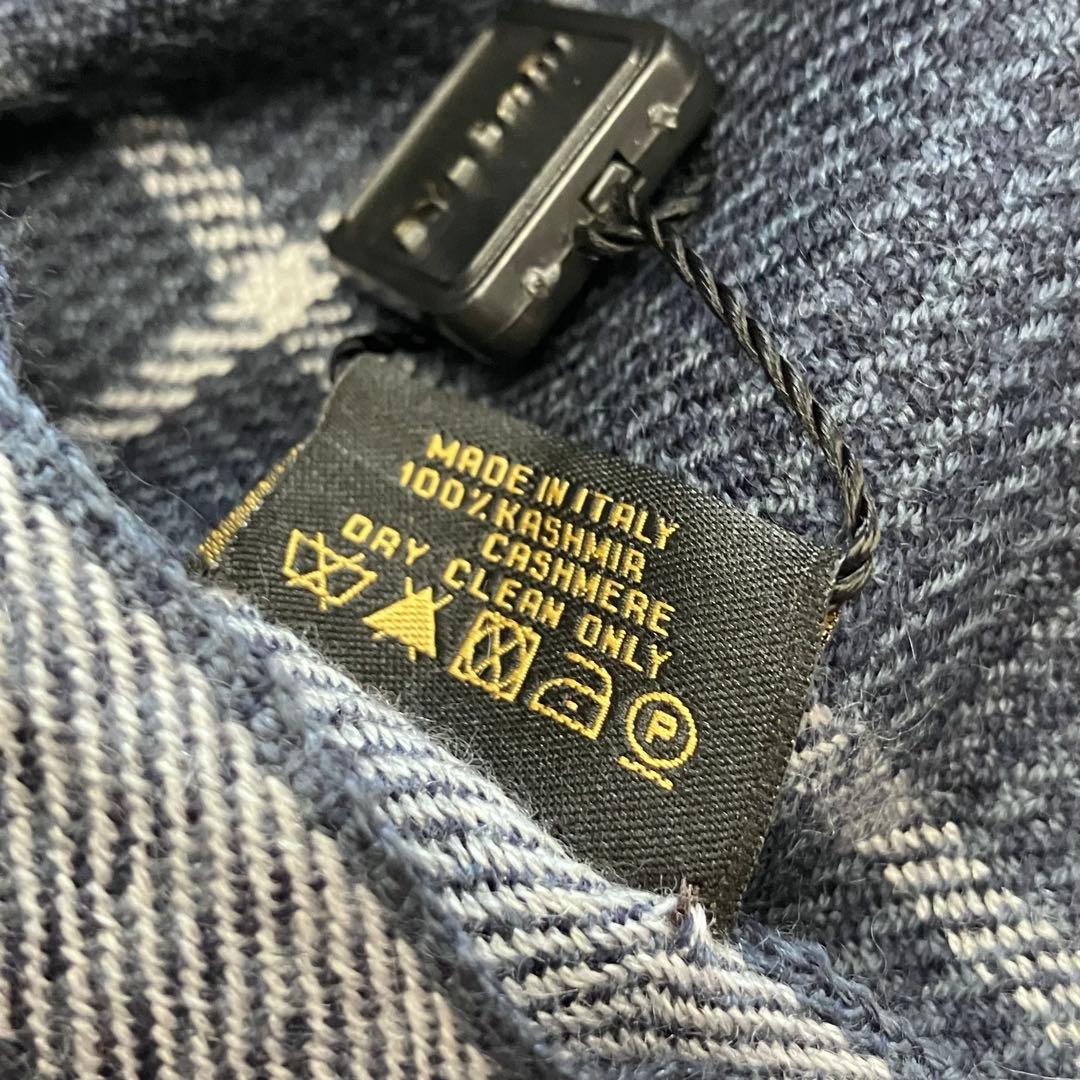 小次郎美品 BVLGARI カシミア100% 大判ストール チェック