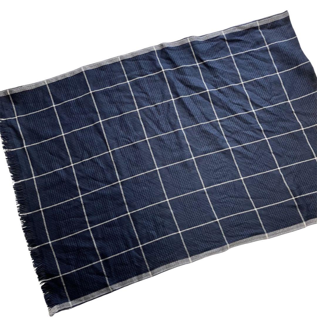 小次郎美品 BVLGARI カシミア100% 大判ストール チェック