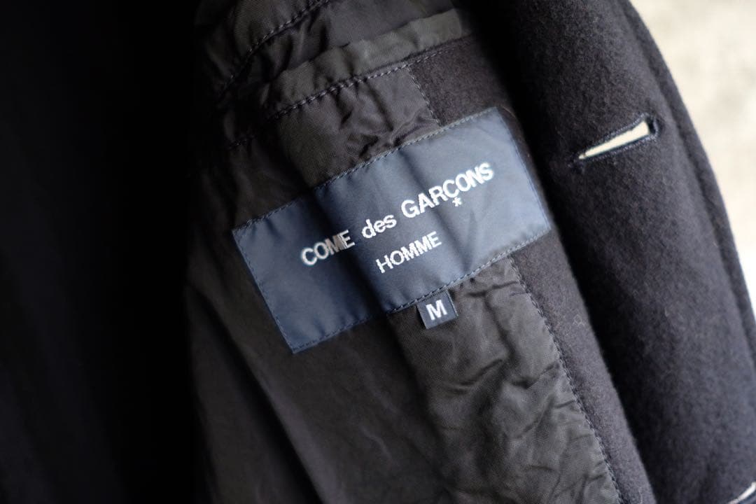 コムデギャルソンオム ウール縮絨コート ネイビーM