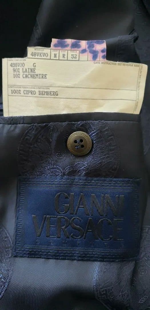 希少！　GIANNI VERSACE　チェスターコート　最上級ブラックタグ