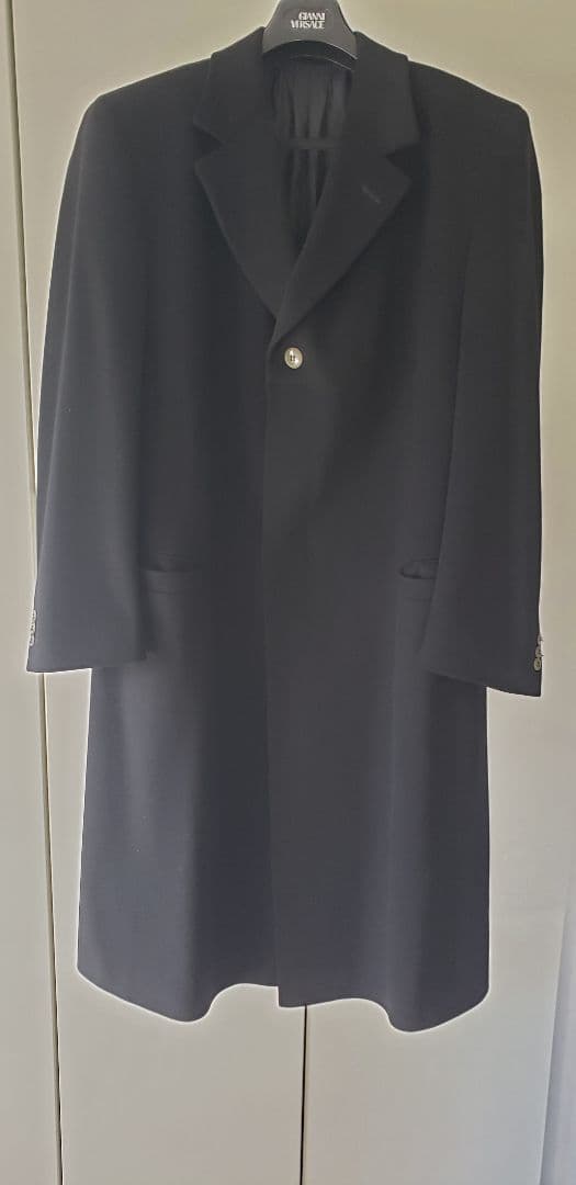 希少！　GIANNI VERSACE　チェスターコート　最上級ブラックタグ