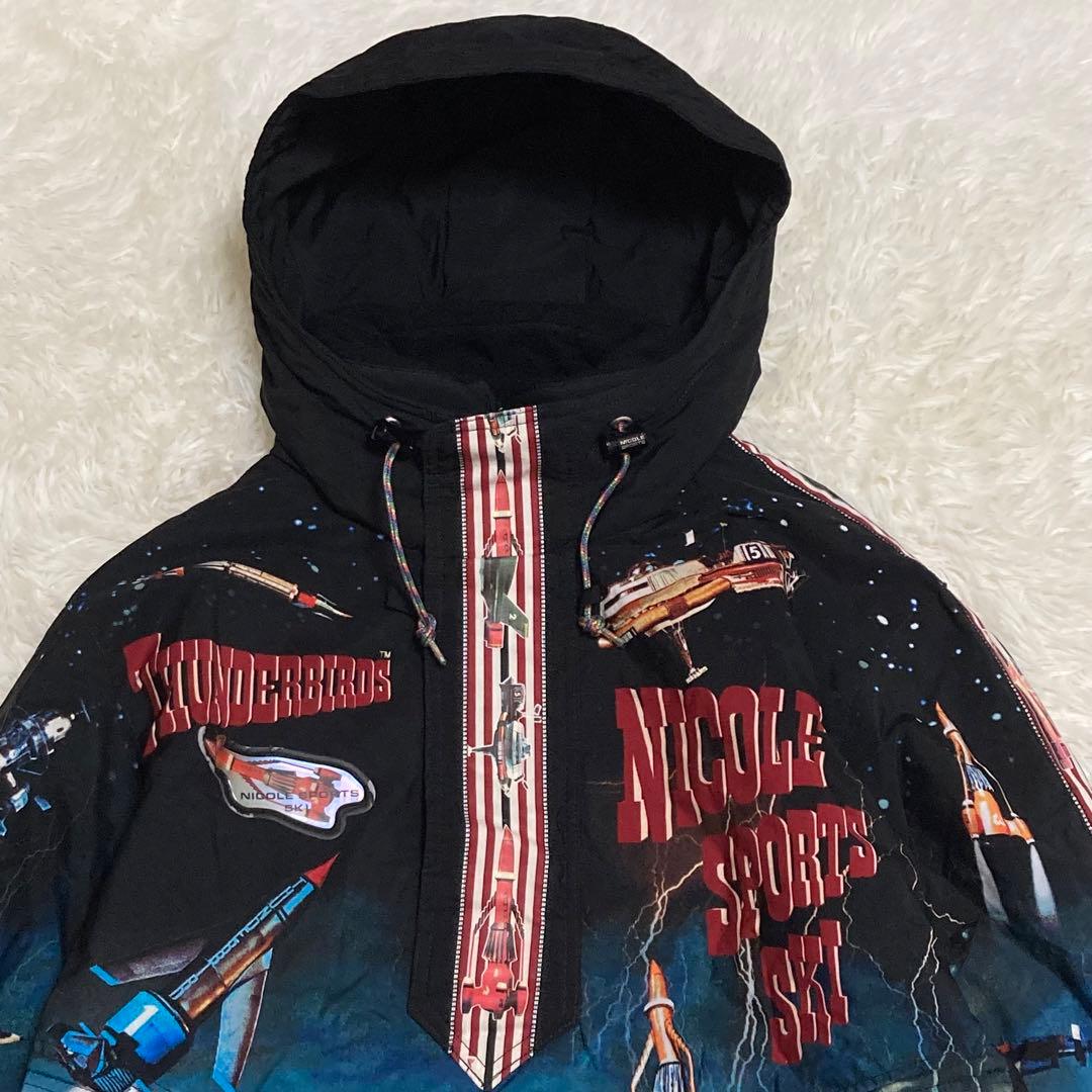 【希少】ニコルスポーツ スキーウェア コラボ 総柄 デザイン 中綿 ジャケット