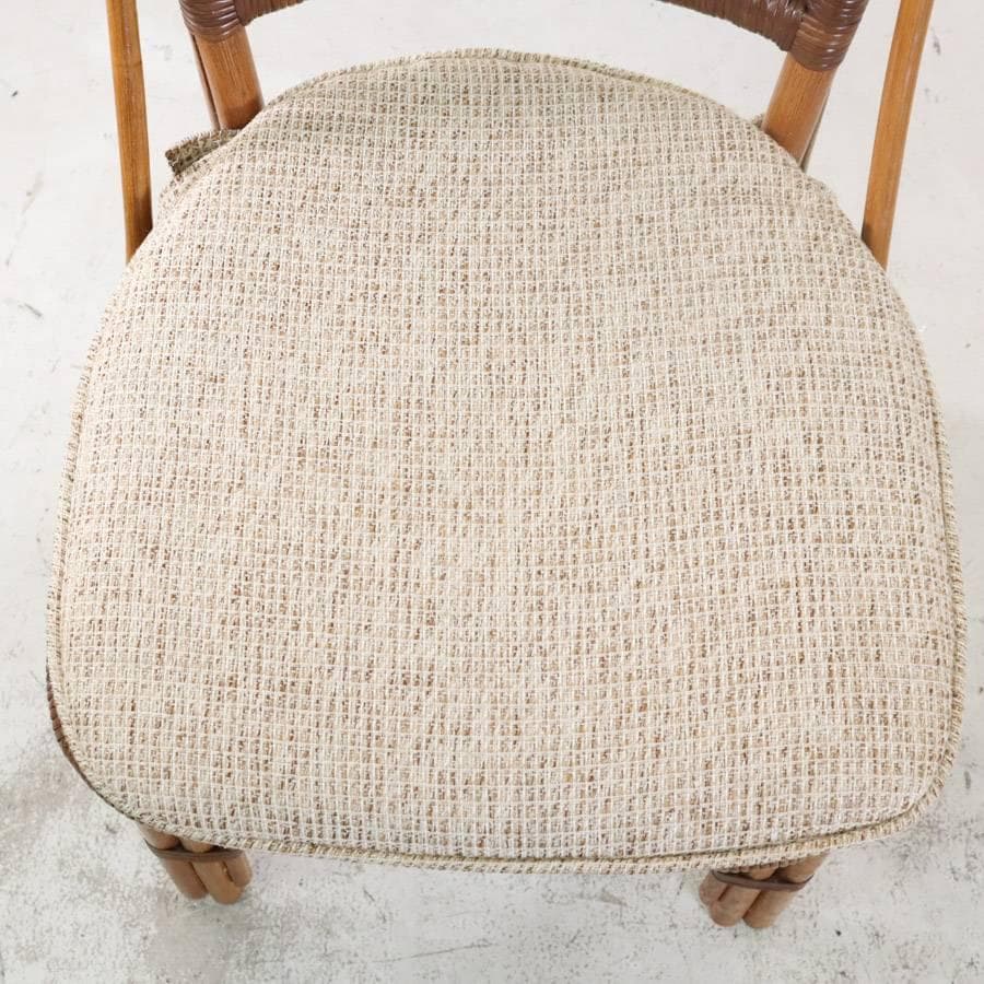 カザマ 横浜 籐家具 ニューマリアームレスチェア アンティークブラウン色