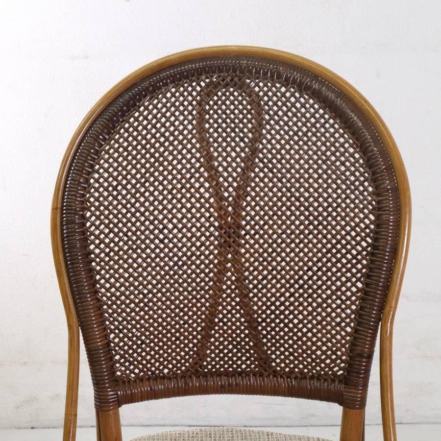 カザマ 横浜 籐家具 ニューマリアームレスチェア アンティークブラウン色