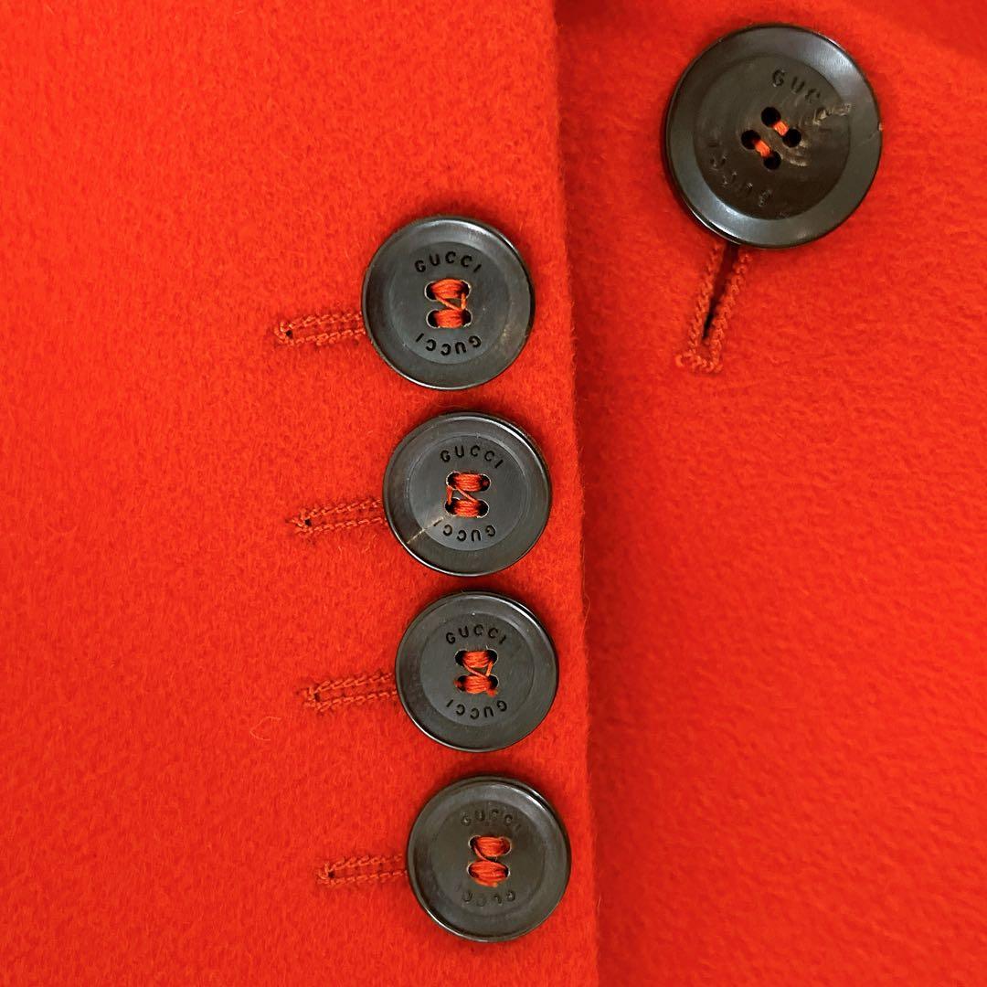 未使用級☆GUCCI☆チェスターコート ウール ロング オレンジ サイズS相当