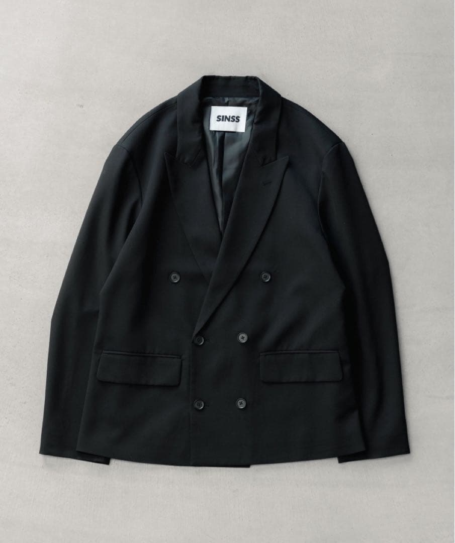 【24aw 完売モデル】テーラードジャケット　ブラック　ダブル ピークドラペル