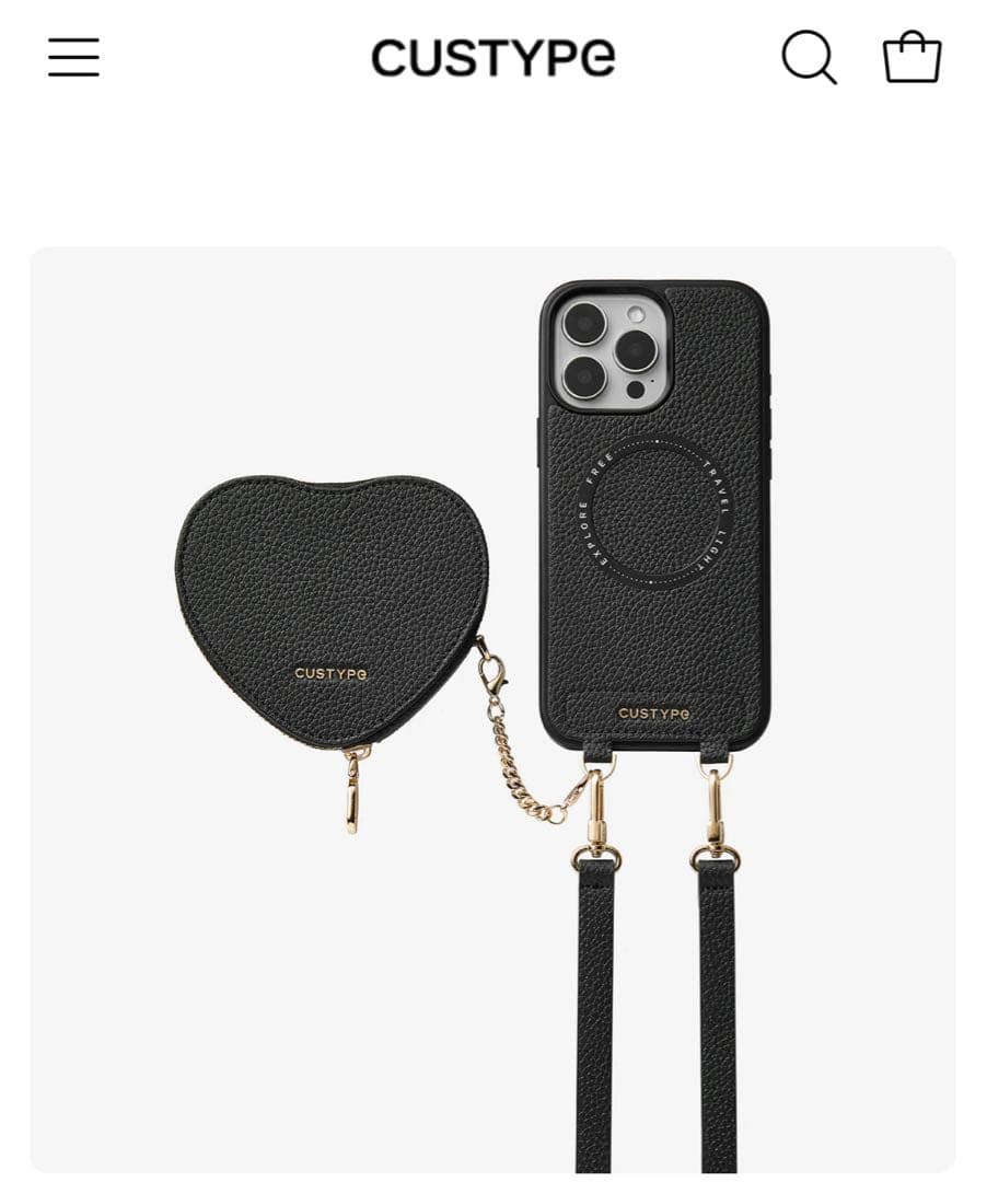 【最終価格】CUSTYPE iPhone16Proカバー ハート型ポーチ
