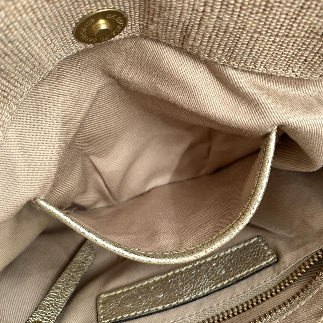 VIOLA d'ORO かごバッグ ラフィア 2way テープハンドル タッセル