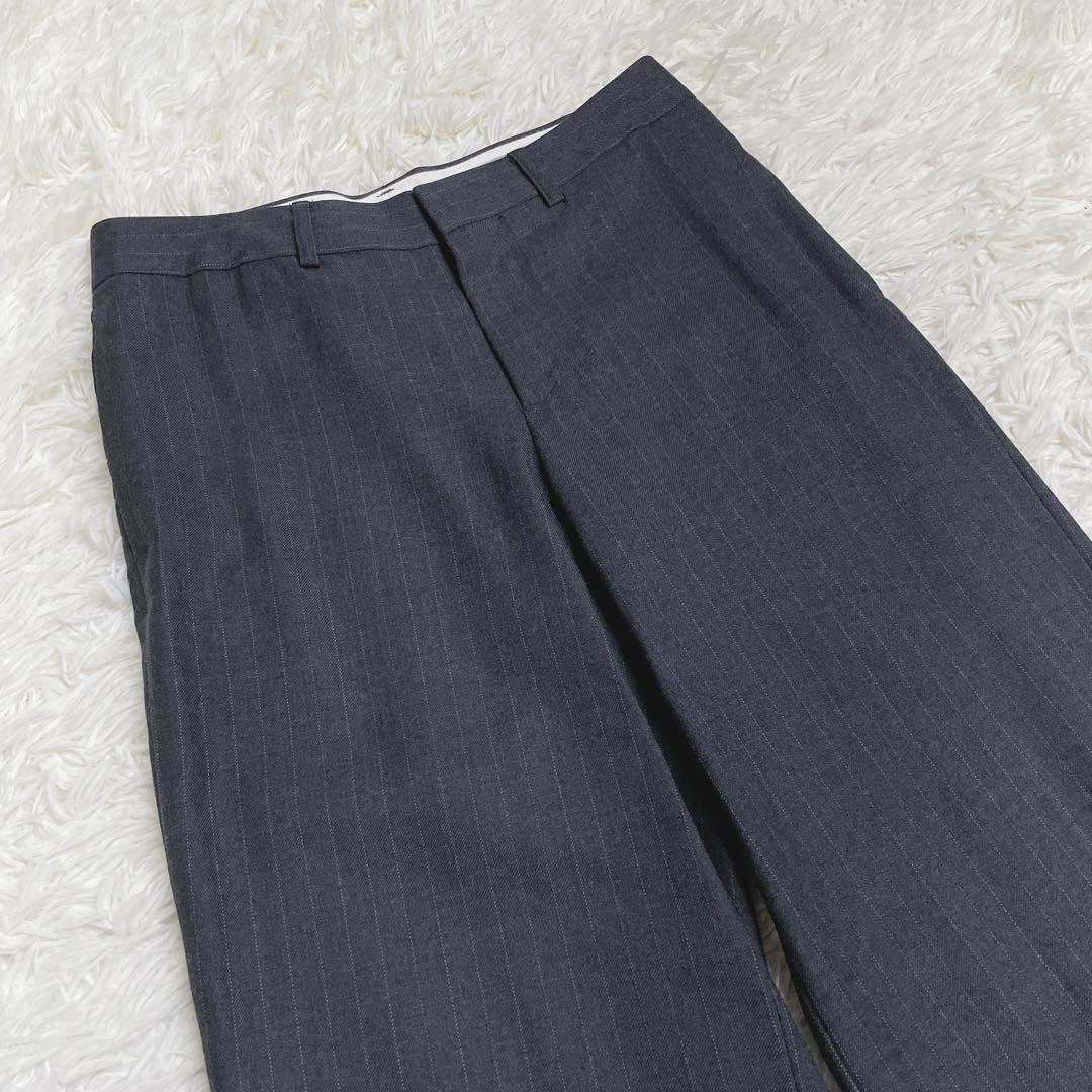 美品 マーガレットハウエル セットアップ スーツ ウール ストライプ グレー