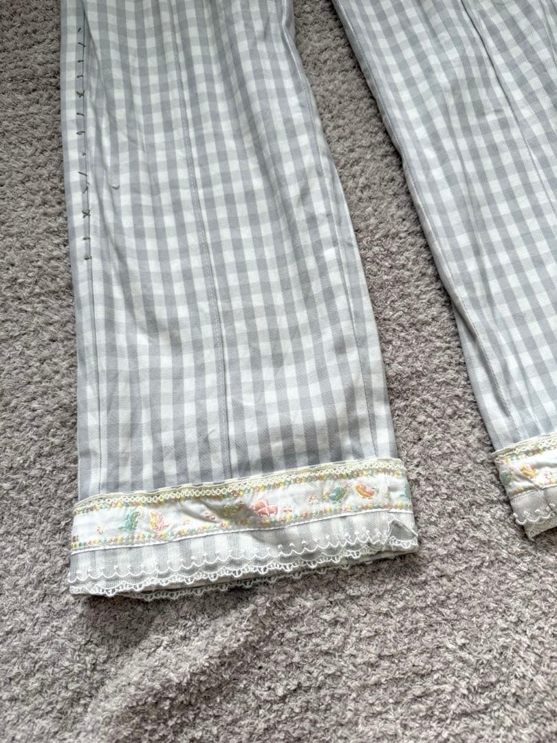 ケイスケカンダ keisukekanda 心恋族 水色ピンクのドット柄サロペット