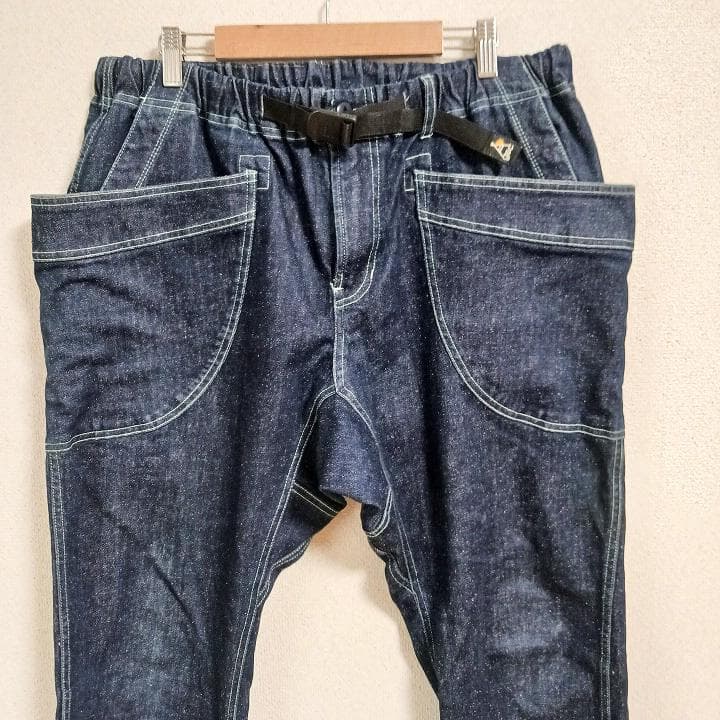 ゴースローキャラバン ネップ入りデニム 脇ポケットパンツ ブルー サイズ 5