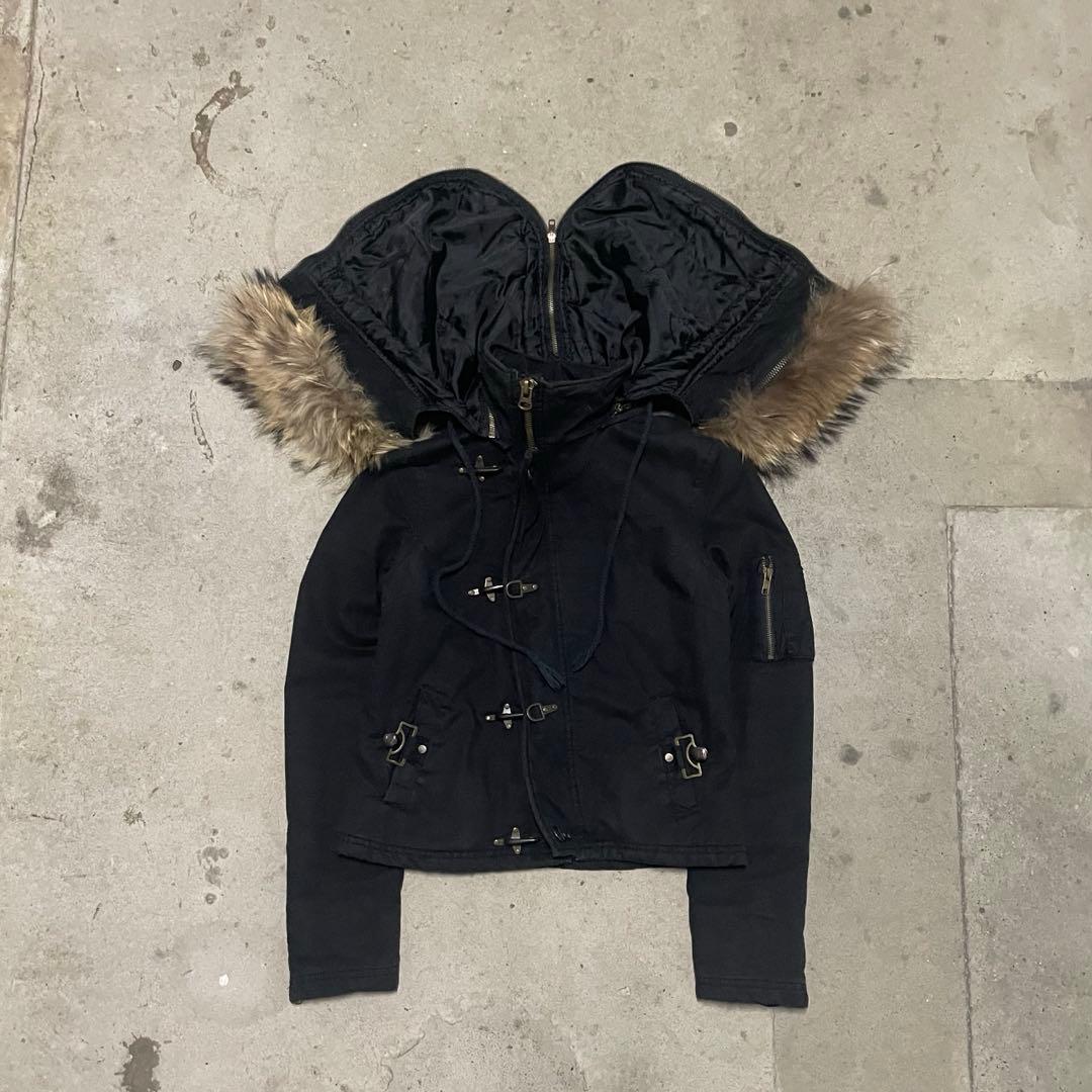 archive N2B type fur bomber jacket y2k 黒