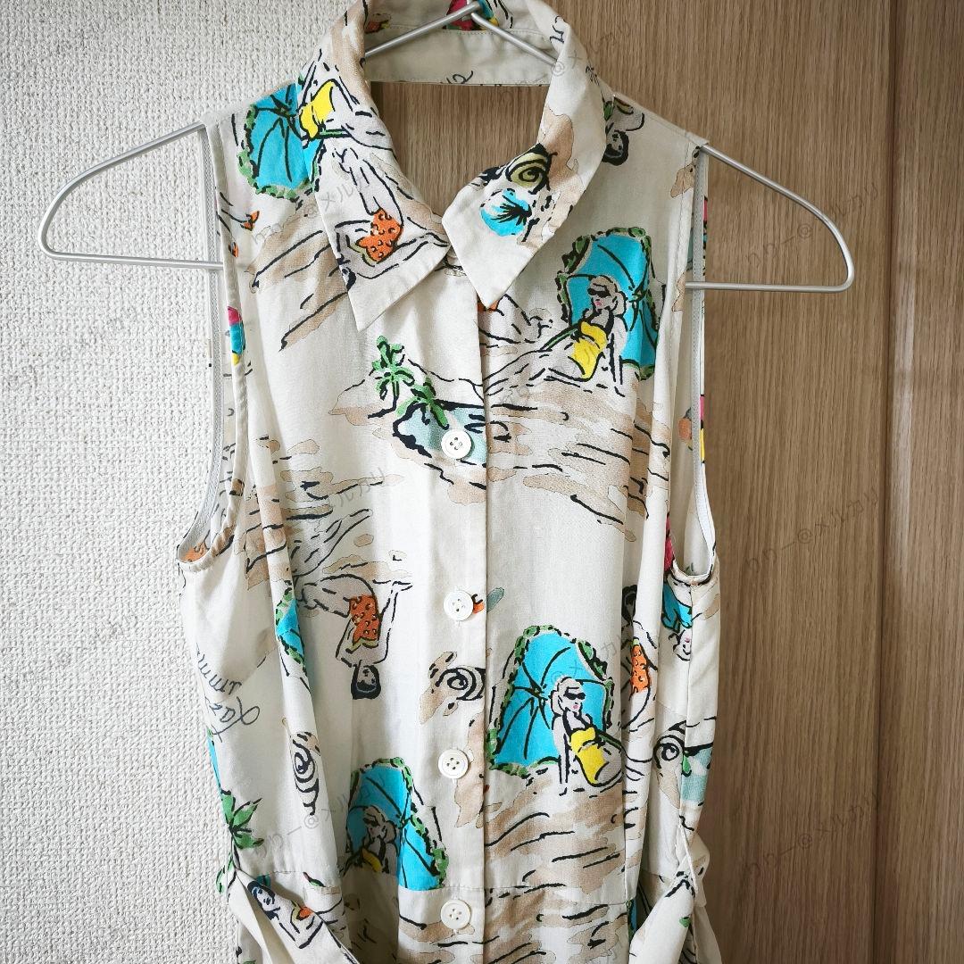 美品・36サイズ★GRACE CLASS　バックコンシャスプリントワンピース