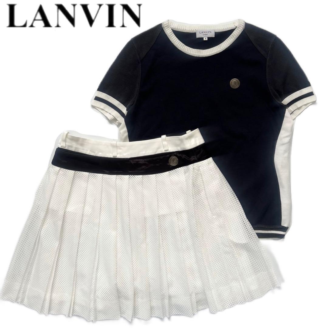 ランバンスポール　セットアップ　上下　サマーニット　フリルスカート　ゴルフ　40