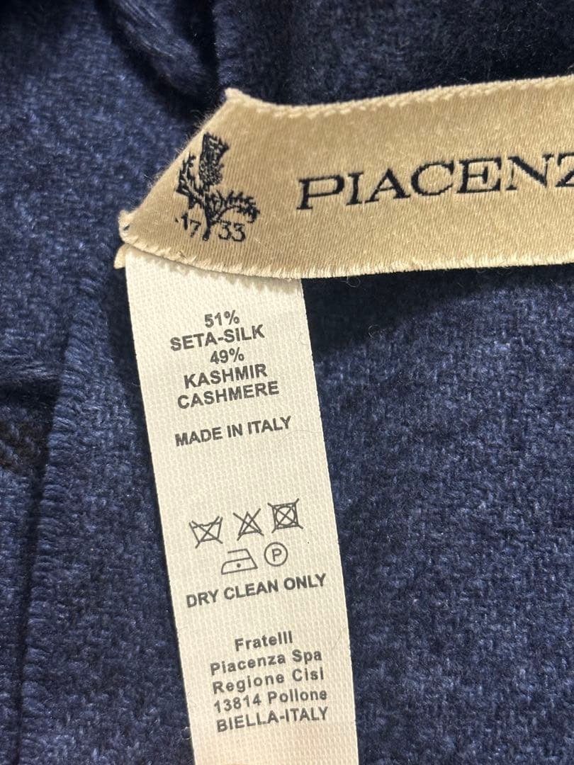 値下PIACENZA カシミヤ マフラー ネイビー ウィンドペーン 定価2.5万