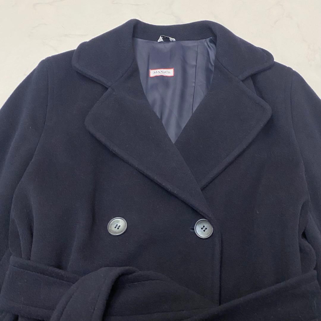 良品★MAX&Co ベルテッドコート ロングコート ヴァージンウール 40