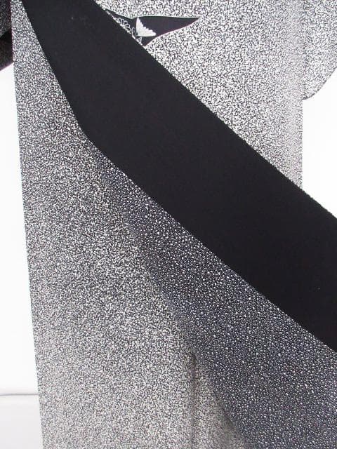 着用少ない！たたき染め＊金彩＊刺繡＊白＆黒＊作家物＊訪問着＊１６１ｃｍ＊裄６５