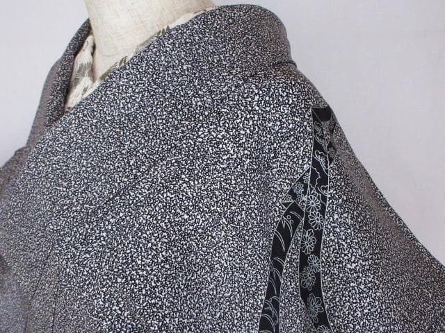 着用少ない！たたき染め＊金彩＊刺繡＊白＆黒＊作家物＊訪問着＊１６１ｃｍ＊裄６５