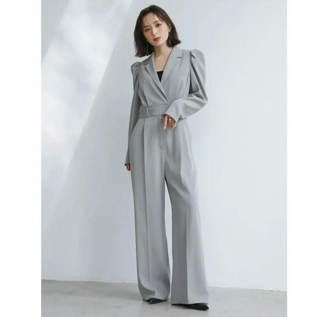 アニュアンス　テーラードオールインワン　M　anuans グレー