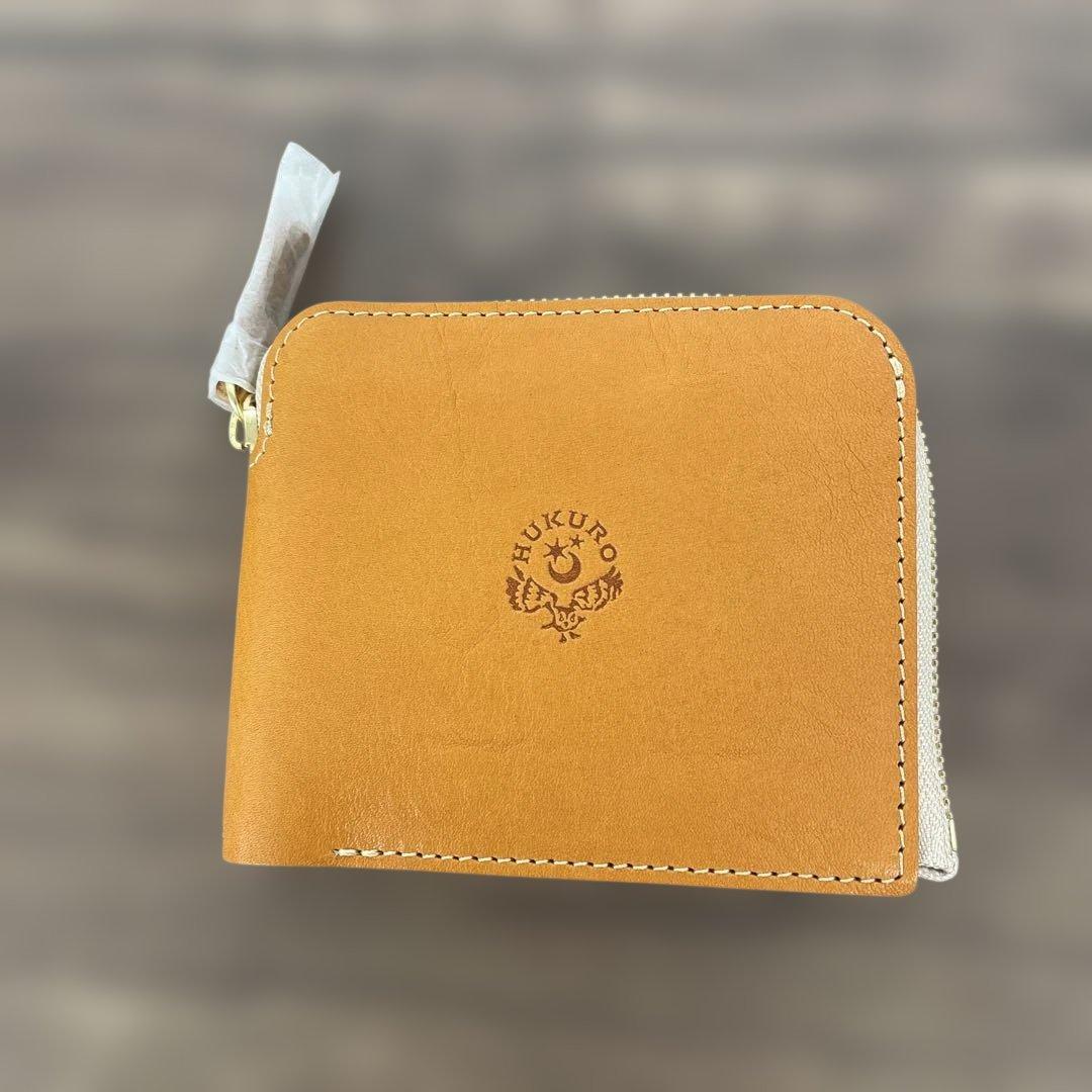 12636[HUKURO] 二つ折り 大きく開く小さな 財布 メンズ レディース