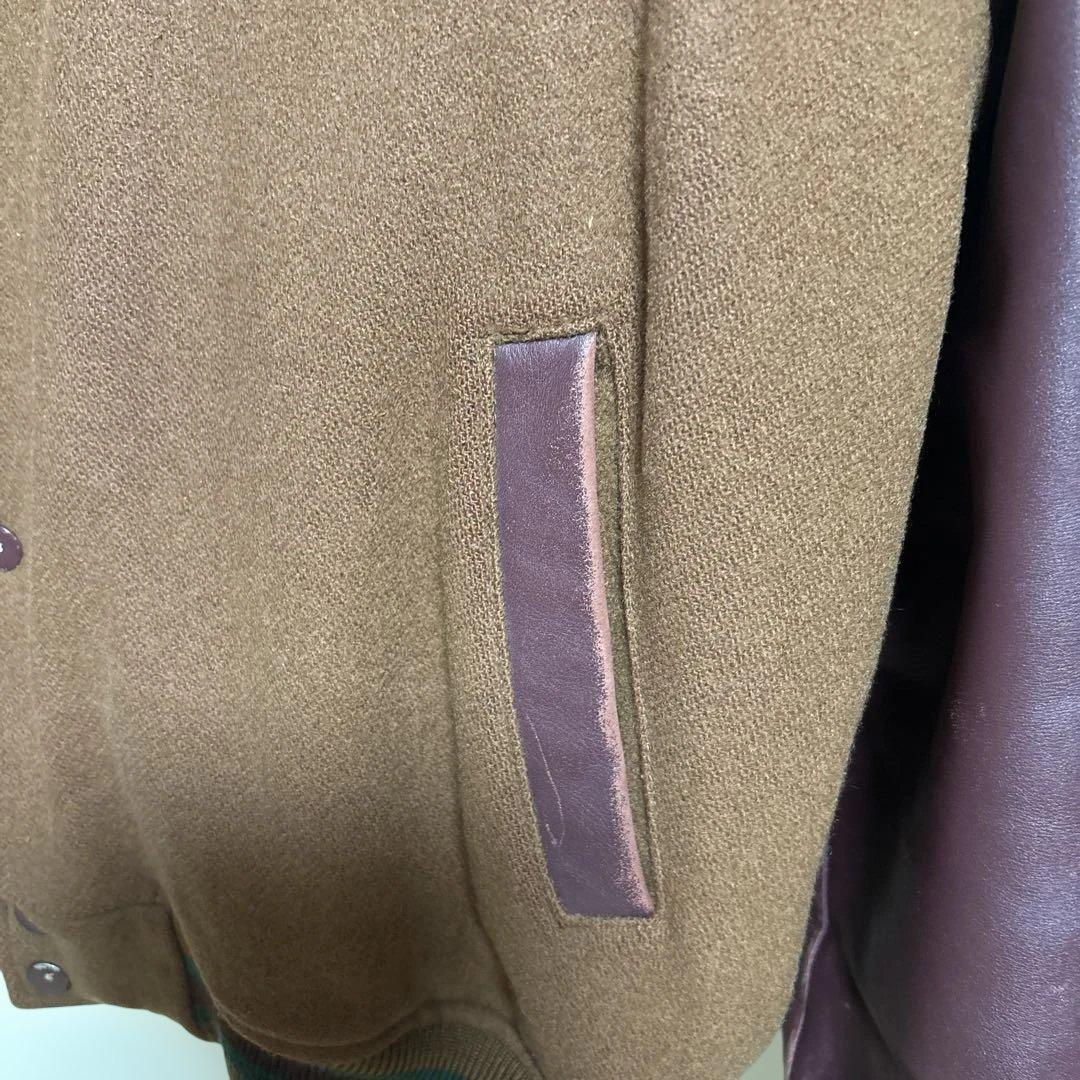 ✴︎希少・レア・90s CHAPS RALPH LAUEN・袖レザースタジジャン