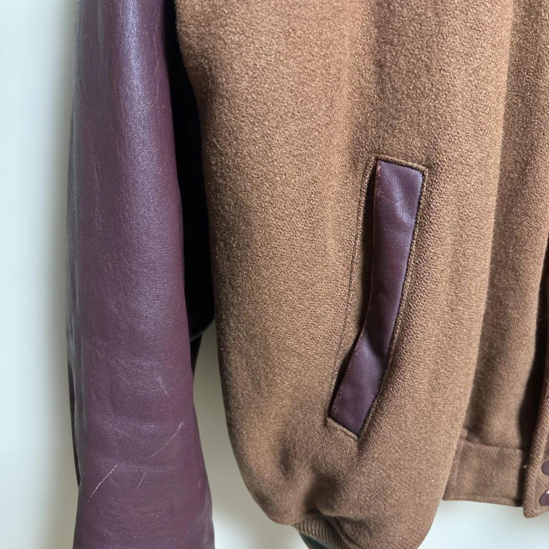 ✴︎希少・レア・90s CHAPS RALPH LAUEN・袖レザースタジジャン