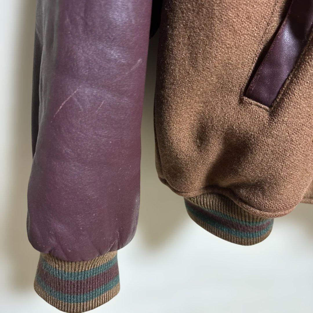 ✴︎希少・レア・90s CHAPS RALPH LAUEN・袖レザースタジジャン