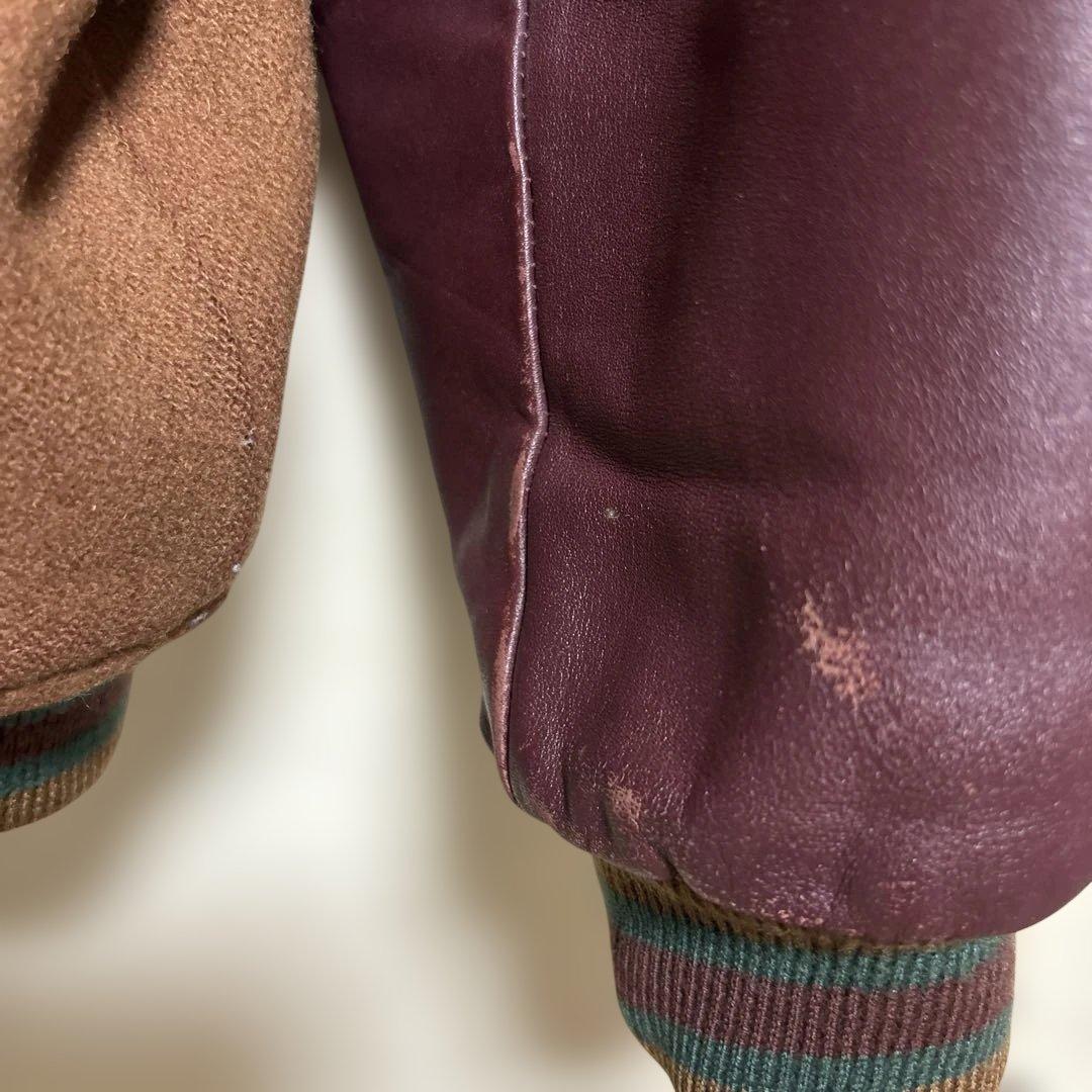 ✴︎希少・レア・90s CHAPS RALPH LAUEN・袖レザースタジジャン