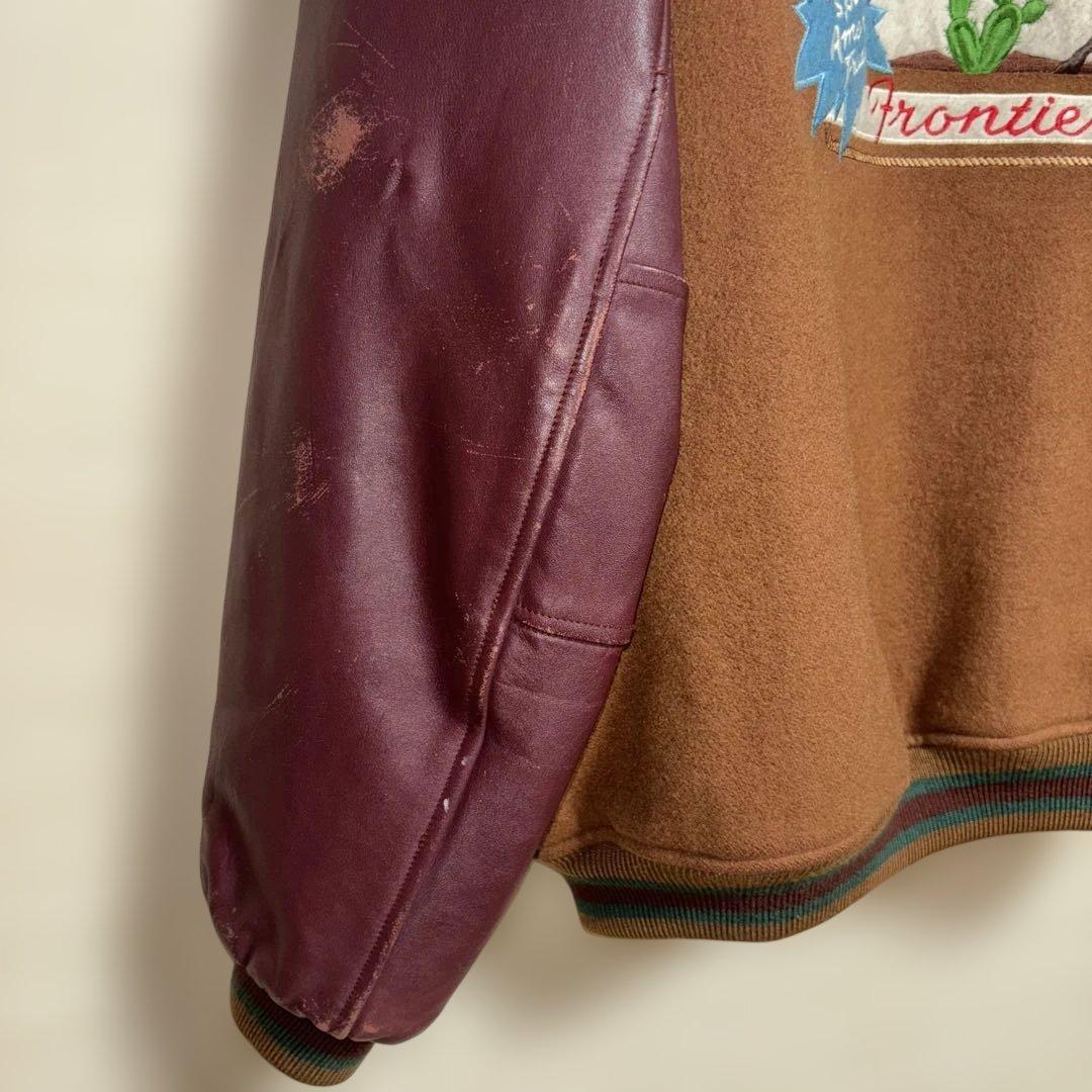 ✴︎希少・レア・90s CHAPS RALPH LAUEN・袖レザースタジジャン