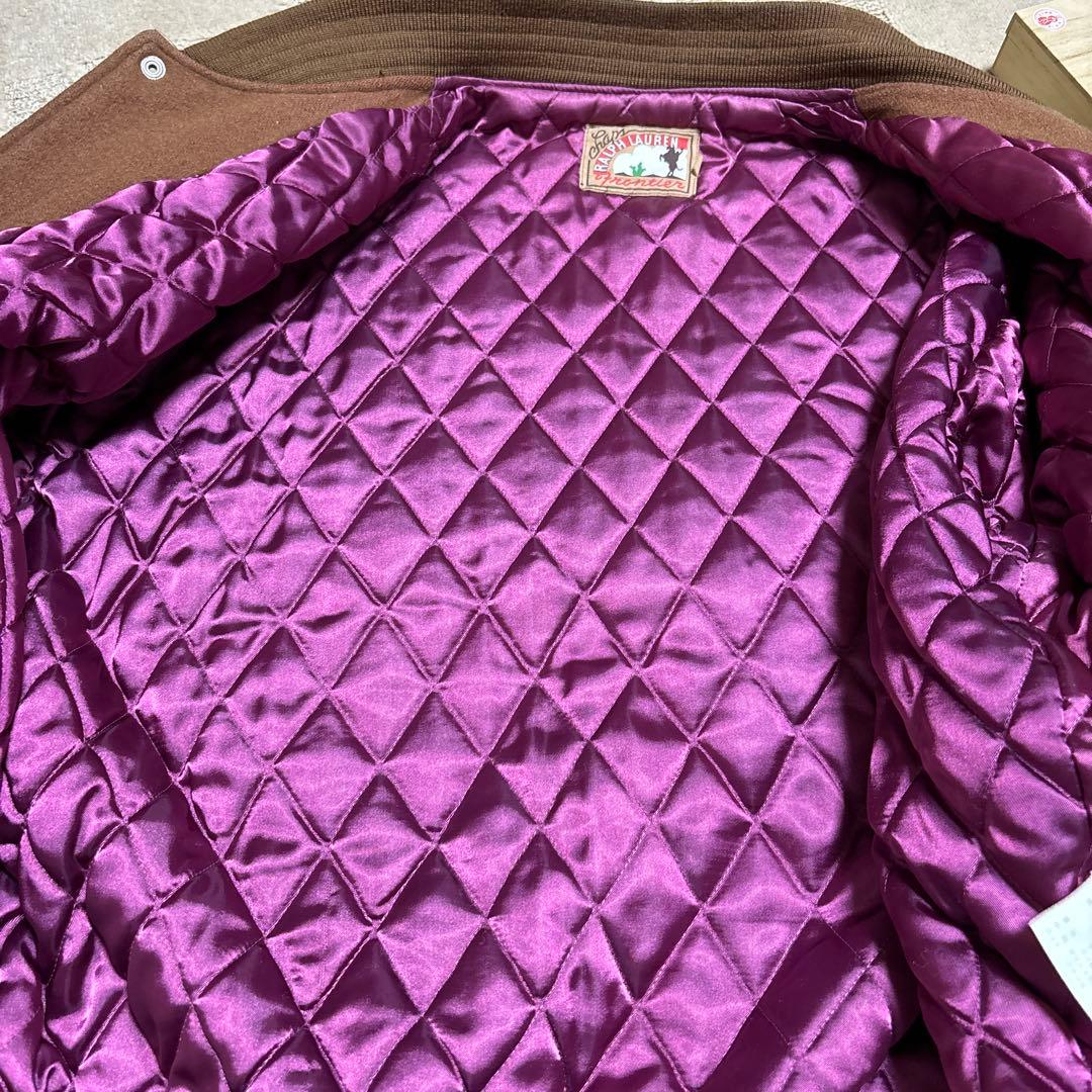 ✴︎希少・レア・90s CHAPS RALPH LAUEN・袖レザースタジジャン