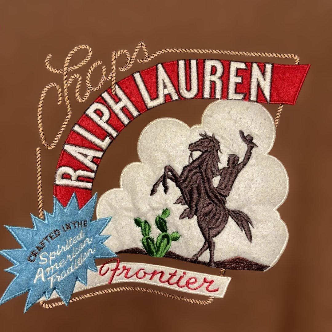 ✴︎希少・レア・90s CHAPS RALPH LAUEN・袖レザースタジジャン