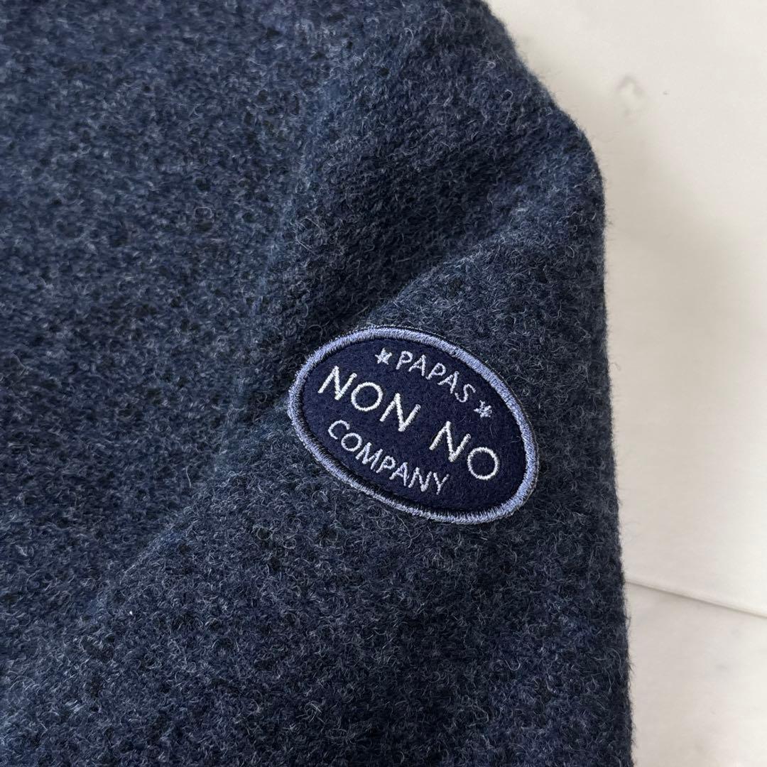 美品 ノンノ NONNO パパス フーデッドコート ネイビー フリーサイズ