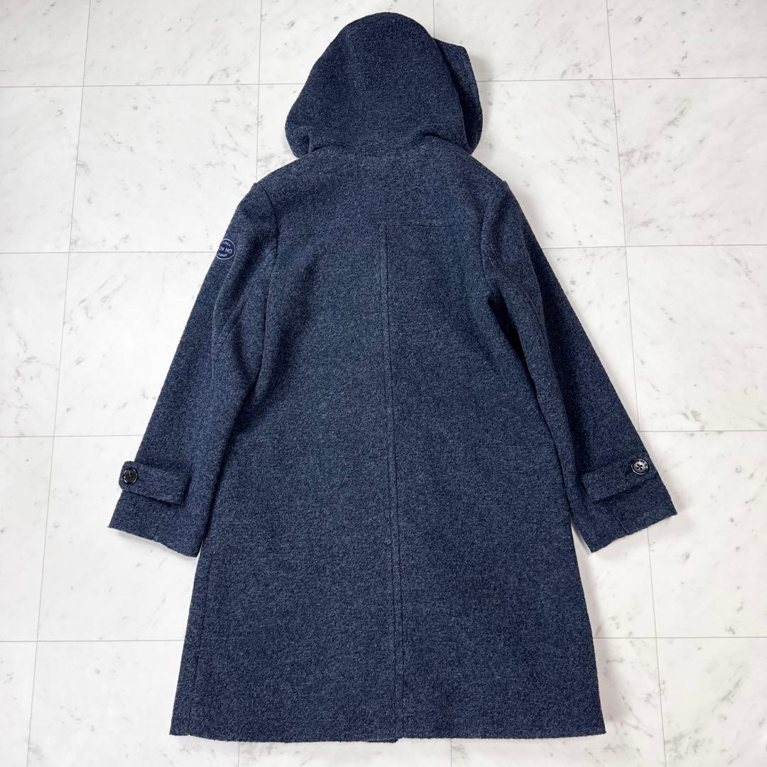 美品 ノンノ NONNO パパス フーデッドコート ネイビー フリーサイズ
