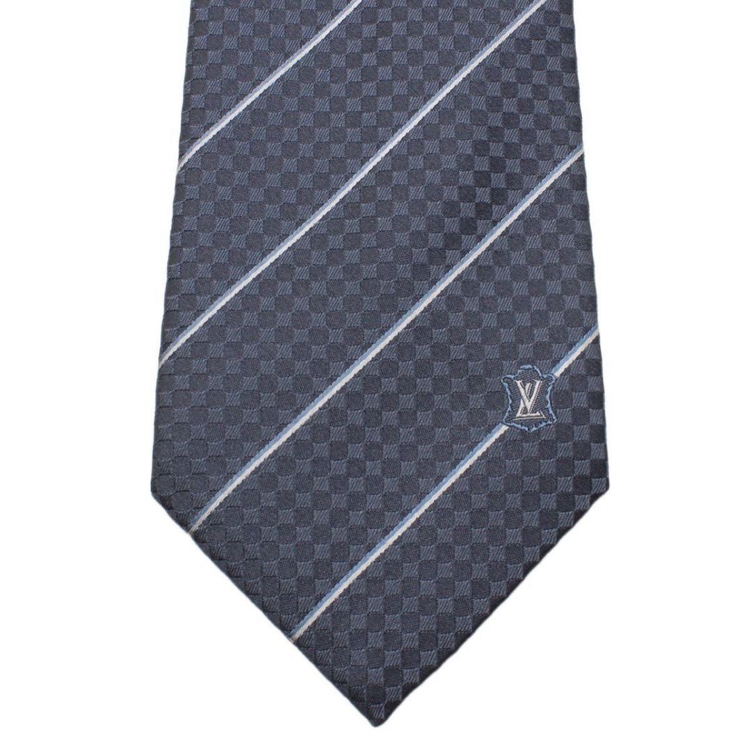 Q2514 新同 ルイヴィトン クラヴァット・エク シルク ネクタイ